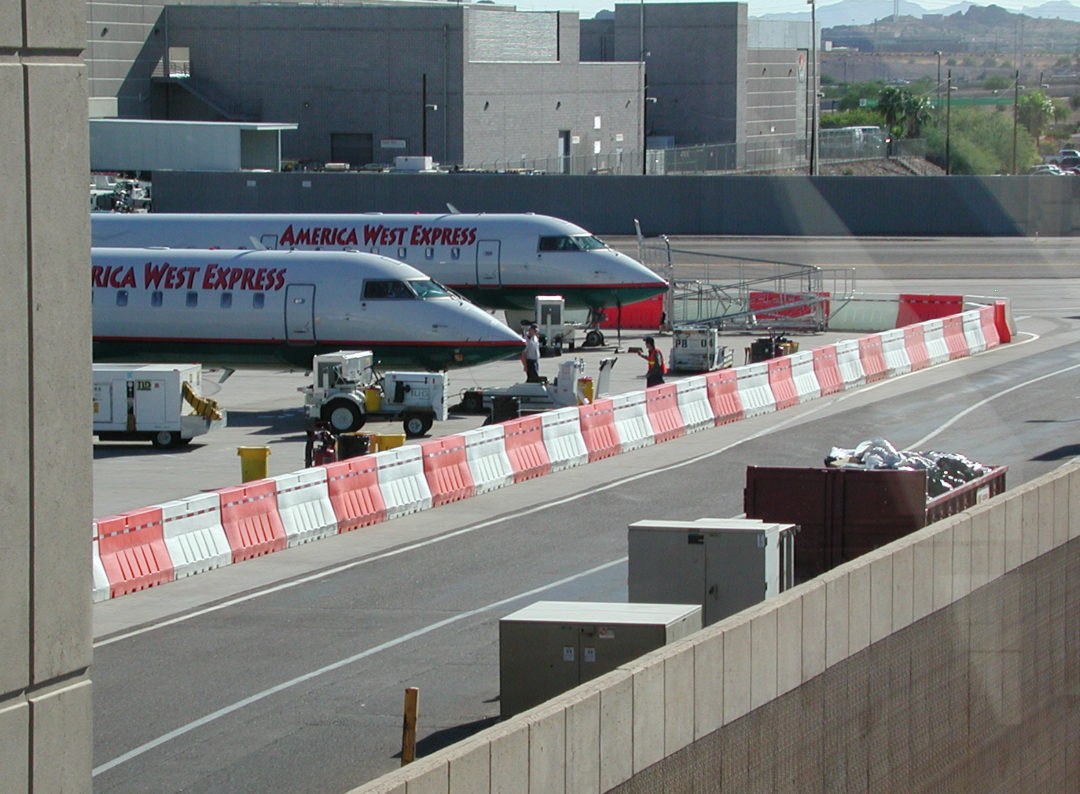 Low Profile Barricades for Airports - Plastic Jersey Airport Barriers